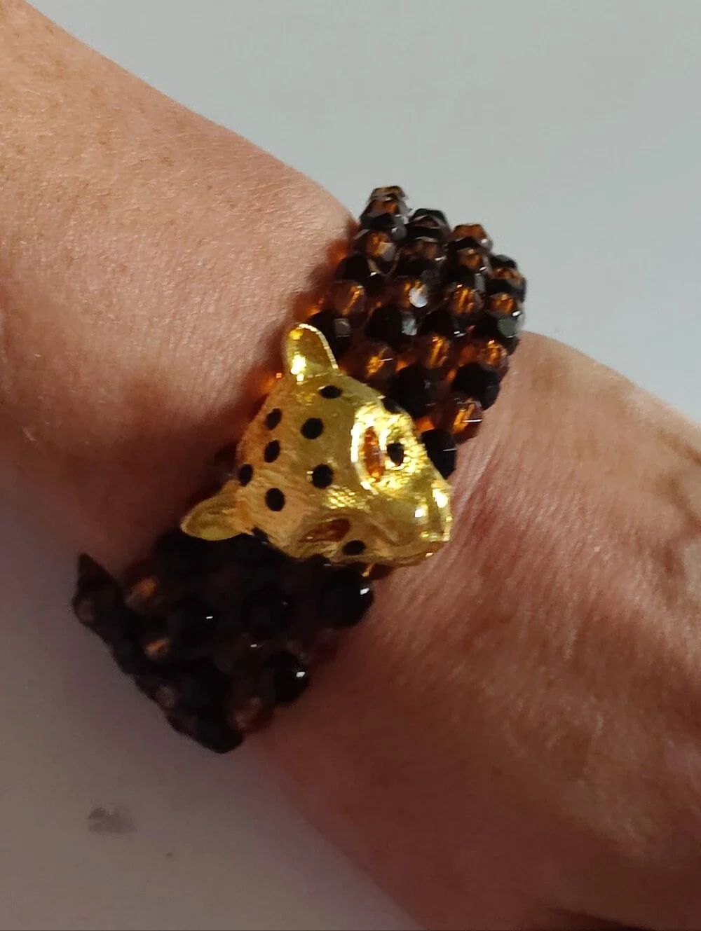 🐆 Vintage RJ Graziano Crystal Leopard Bracelet And Earring Set - Picture 13 of 13